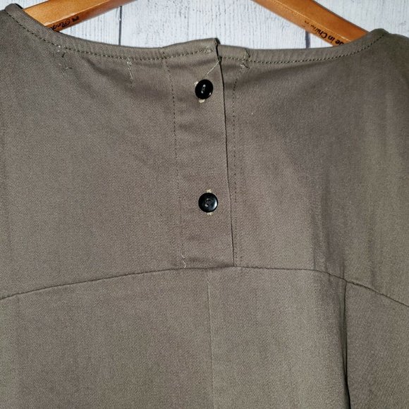 Reborn Womens Olive Dress with Pleated Front and Pockets Size Medium NWT - Picture 5 of 5